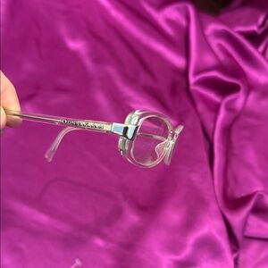 Donna Karan Clear Glasses with Pink Accents